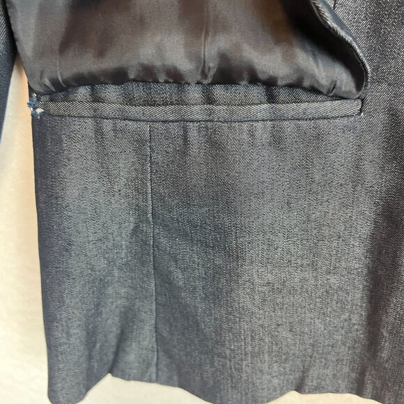 New York & Company Womens 3/4 Sleeve Dark Gray Stretch Blazer Two-Button Closure - Picture 6 of 14